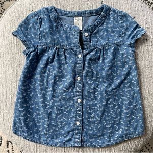 Oshkosh B’gosh Floral Chambray Button Up Shirt